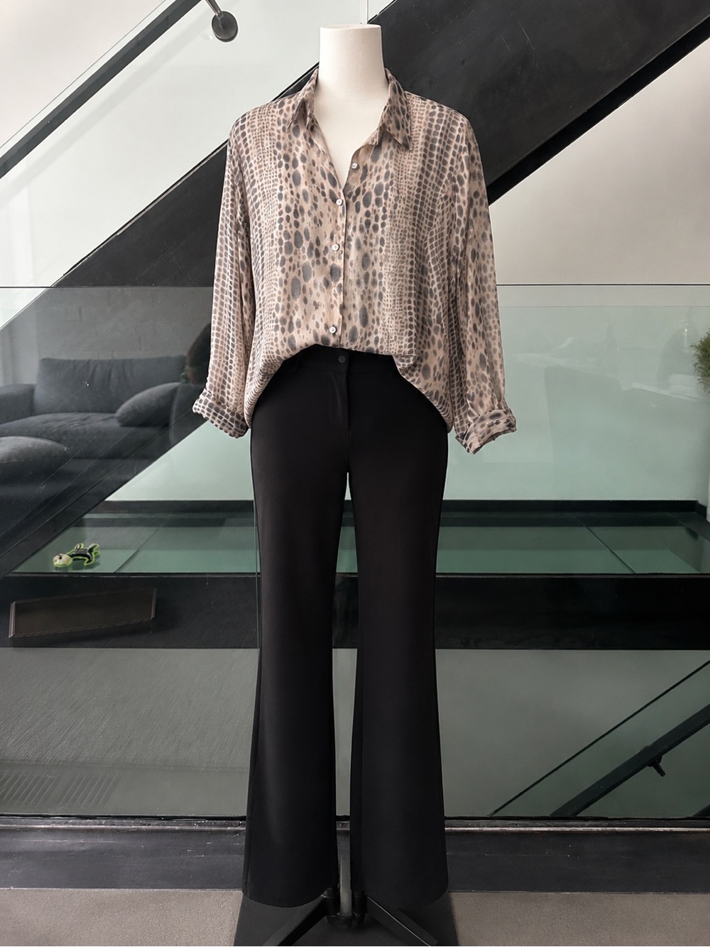Silk Icon Leopard Print Blouse
